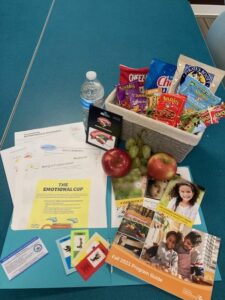 Goodie basket with program information 