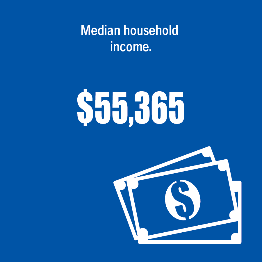 Medium household income - $55,365